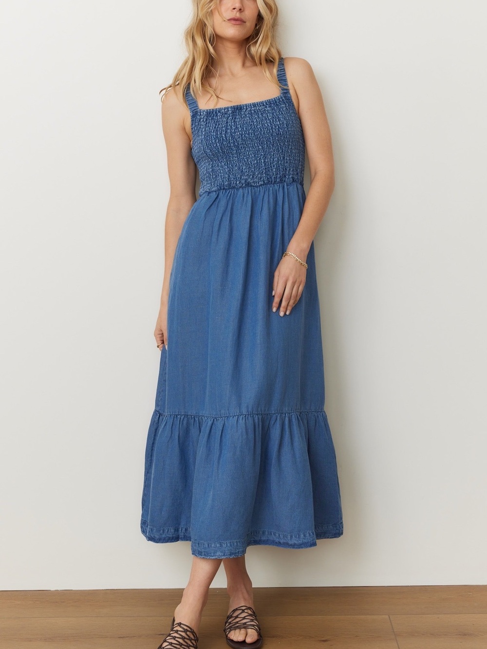 Marine Layer Selene Blue Maxi Dress Sleeveless XL